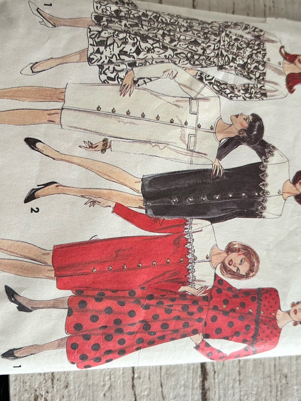 5/$25 simplicity 8115 Vintage-Inspired Red Polka Dot A-Line Skirt sew pattern